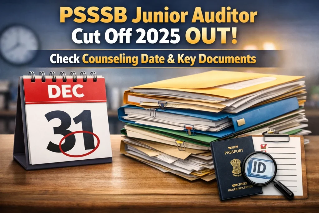 PSSSB Junior Auditor Cut Off 2025 Out: Check Counseling Date & Key Documents
