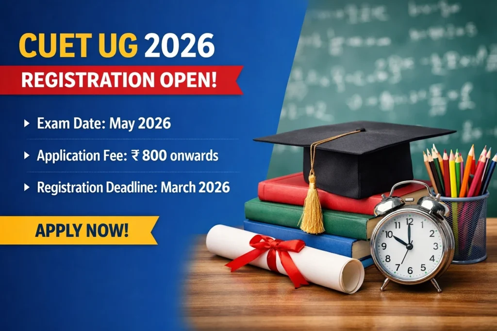 CUET UG 2026 Registration Open: Check Exam Date, Fee & Deadline