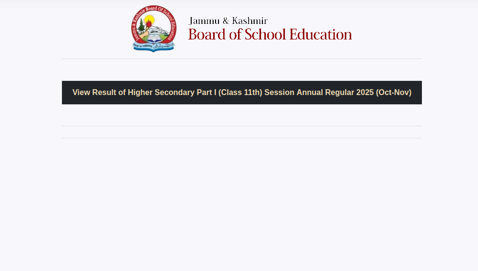 JKBOSE Class 11th Result 2026 Declared: Search by Name and Roll Number