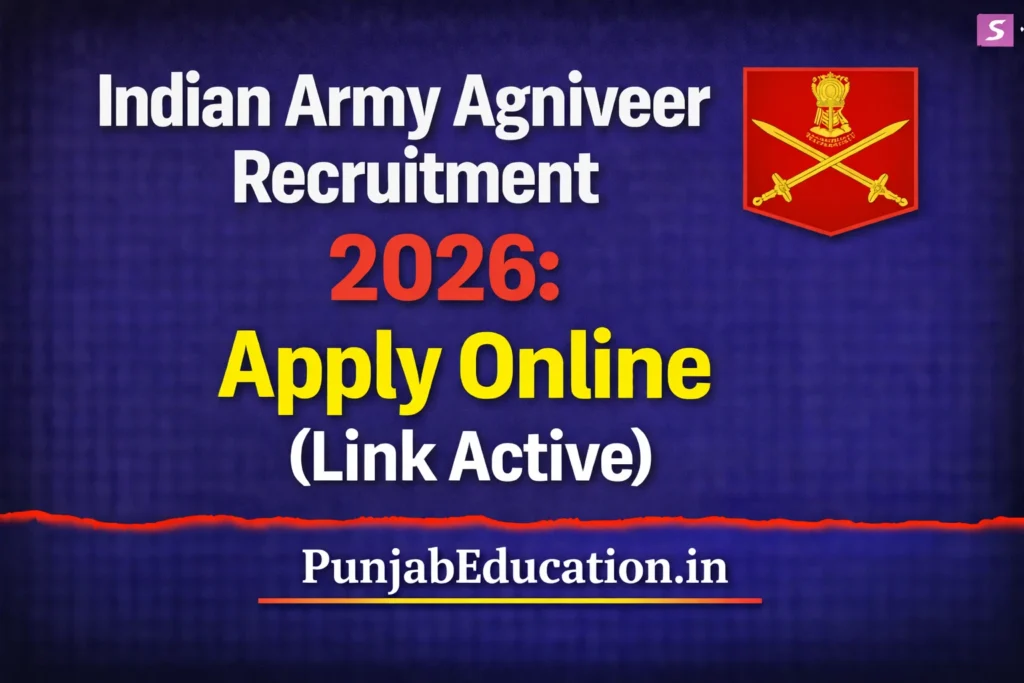 Indian Army Agniveer Recruitment 2026: Apply Online (Link Active)