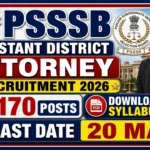 PSSSB Assistant District Attorney Recruitment 2026: 170 Posts Syllabus,Dates